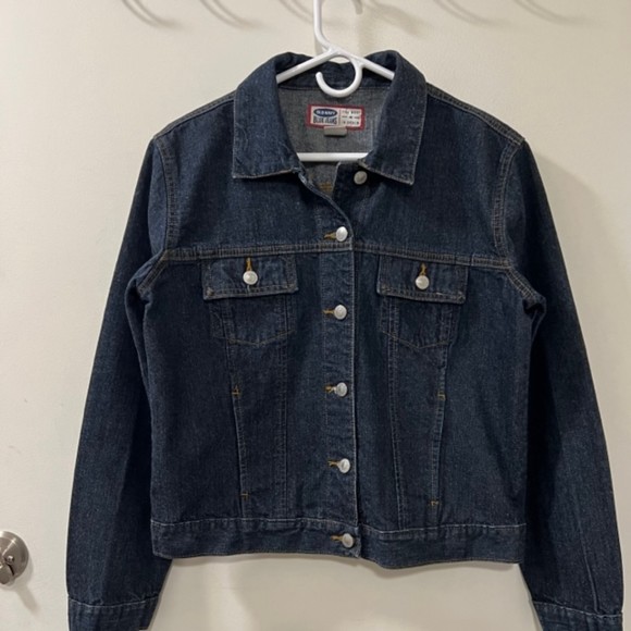 Old Navy Blue Jeans Womens 100% Cotton Denim Jacket Medium Wash Size Large - Picture 4 of 12